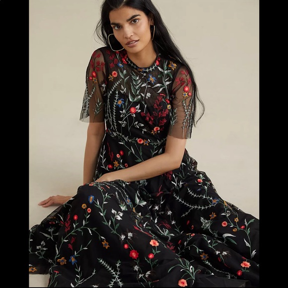 Anthropologie Dresses & Skirts - NWT Anthropologie Ranna Gill Floral Embroidered Maxi Dress